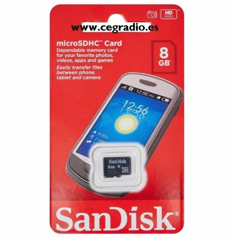 Sandisk 8 GB Tarjeta de Memoria Micro SD 