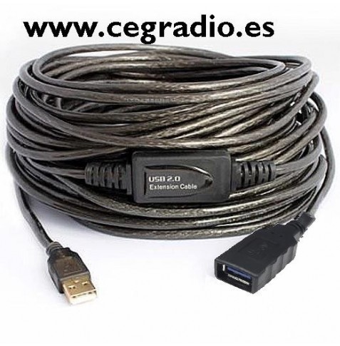 Cable Alargador USB Macho a USB Hembra 15 metros