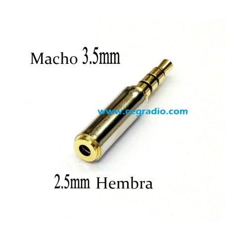 Conector Estereo 3.5mm Macho a Jack Estereo 2.5mm Hembra