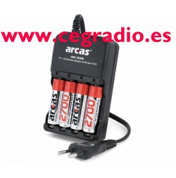 Cargador Baterías con (4 de 2700 mAh incluidas)