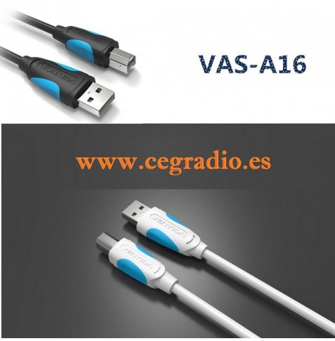 Cable USB Impresora Vention 1.5m 3m Vista General