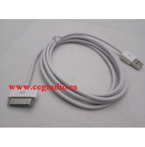 2 m Cable de Carga y Datos para iPhone 4 iPod iPad Vista Completa