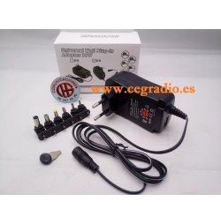 Alimentador Universal Regulable AC-DC 30 W 3 V-12 V y puerto USB 5 V 2.1A Vista Completa