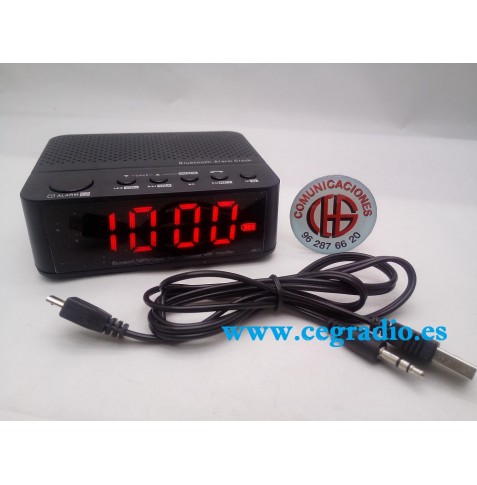 Radio Reloj Despertador Digital Bluetooth V2.1 Vista General