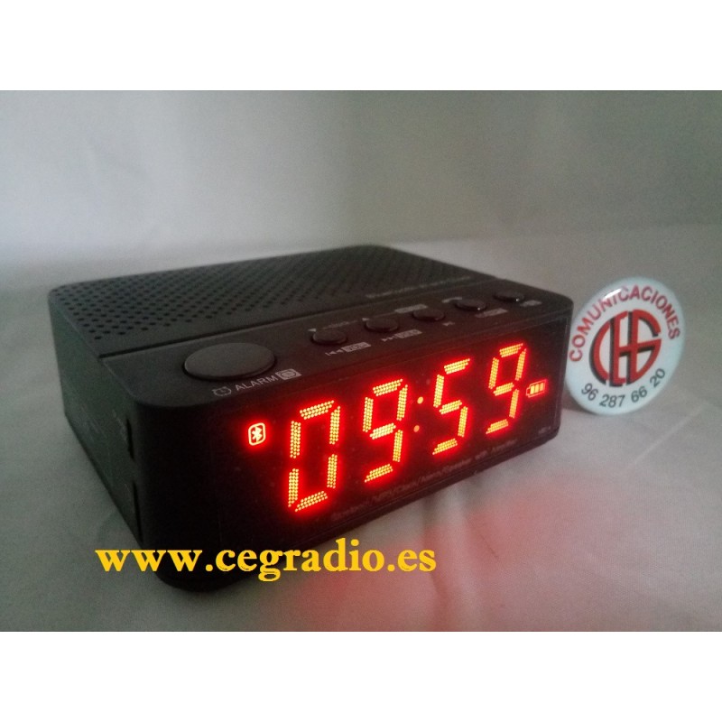 1 Radio Reloj, Despertador Bluetooth, Pantalla Led Grande, Radio