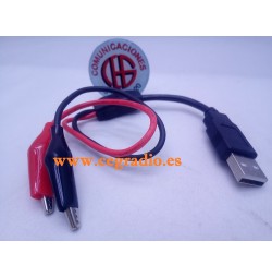 Cable de Prueba USB Macho a Doble Pinza de cocodrilo 