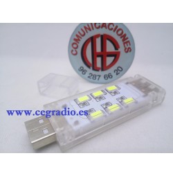 Luz De Noche LED USB 12 SMD 5730 Blanco Frio Vista Izquierda