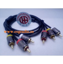 1.5m Dorewin Cable De Audio 3 RCA Macho a 3 RCA Macho Vista General