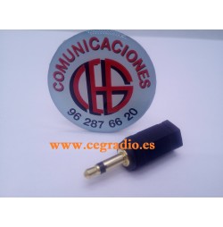 Conector Adaptador Jack de 3.5mm Macho Mono a 2.5mm Hembra Estéreo