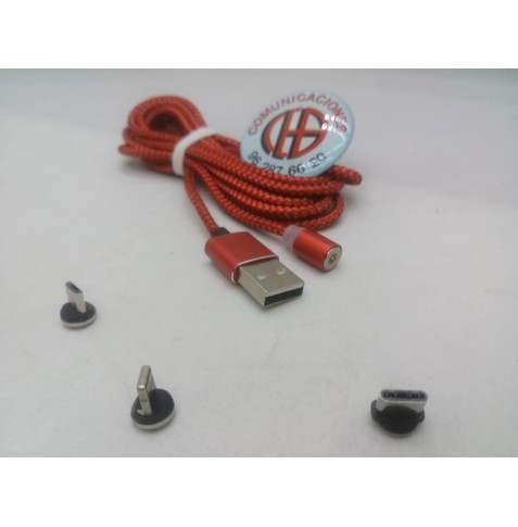 2m Cable Micro USB Tipo C iPhone Magnético Carga Rápida Vista Completa