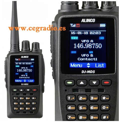 Alinco DJ-MD5E GPS Walkie Bibanda DMR VHF UHF Vista Frontal