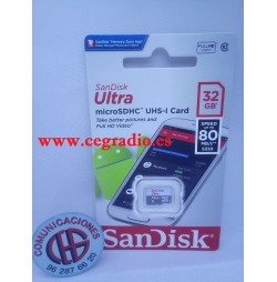 32GB TARJETA SANDISK ULTRA MicroSD UHS-I Clase 10 Vista Blister
