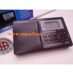 RETEKESS V111 Radio Portatil FM estereo MW SW DSP Reloj Vista General
