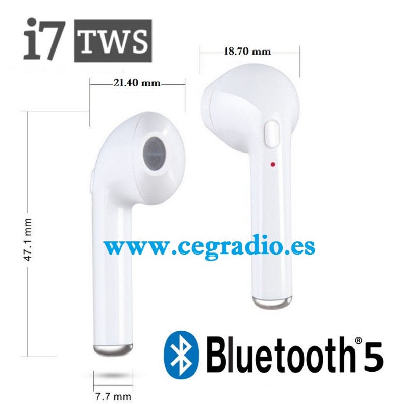 farmacia Excremento Niños i7 TWS Auriculares Estereo Inalambricos Bluetooth 5.0