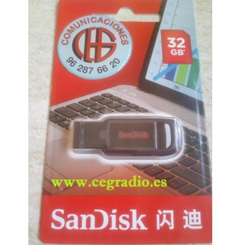 32GB Sandisk Cruzer Spark CZ61 Pen Drive USB USB 2.0 Vista Blister