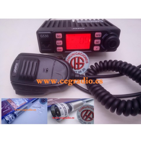 PACK Jopix GS30 Emisora + Antena Jetfon M-1100 CB 27 MHZ Vista Conjunta