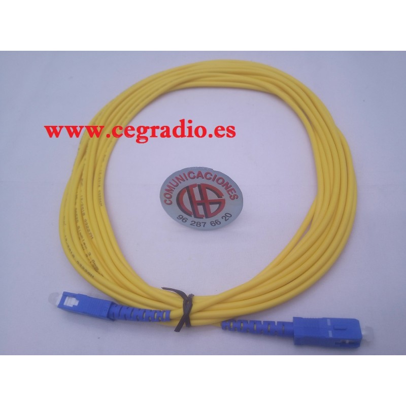 extraela Cable de Fibra Óptica para Router Latiguillo Monomodo FTTH Compatible 99% Operadores Movistar Jazztel Vodafone Orange Amena Masmovil Yoigo 1m 9/125 OS2 SC/APC-SC/APC Simplex 