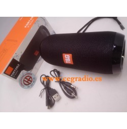 Altavoz Portatil TG117 Bluetooth Impermeable Entrada Auxiliar Tarjeta Micro SD FM Radio Vista Caja