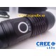 Linterna CREE LED XHP502 Recargable Micro USB 5 Modos 18650 Zoom Vista Horizontal