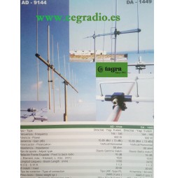 TAGRA GRAUTA AD-9144 Antena Directiva Yagi 9 Elementos VHF 144Mhz Vista General