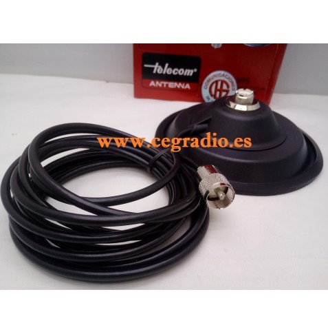 Telecom MT-1305 BASE Magnetica 15cm TIPO PL 4m Cable Vista General
