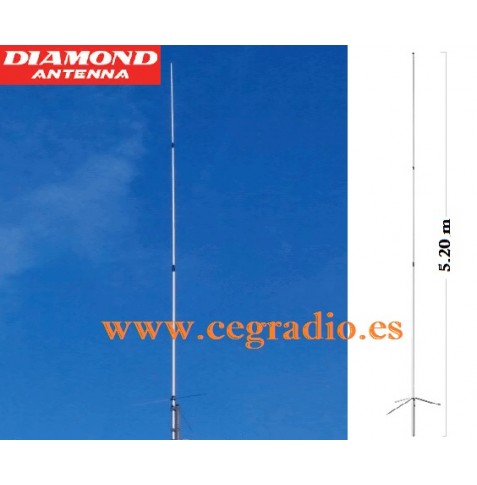 DIAMOND X510MH NEW Antena Base Original Japon Doble Banda VHF UHF Vista General