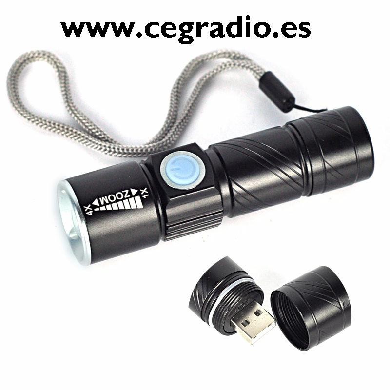 Linterna LED Recargable USB
