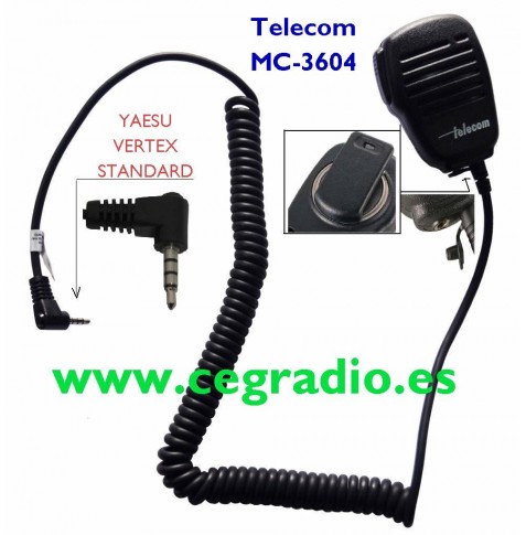 Micro Altavoz Telecom MC-3604 Yaesu Vertex Dynascan