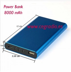 Power Bank 8000 mAh metal